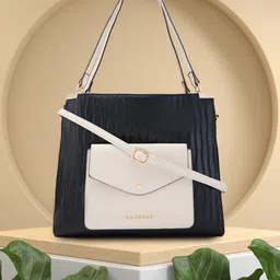 Caprese PU Structured Handheld Bag with Bow Detail image 1