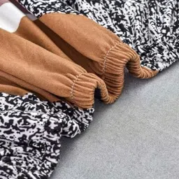 HOUSE OF QUIRK White & Brown Single Seater Printed Polyester Sofa Cover With Arms image 3