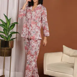 ETC Women Abstract Printed Top & Pyjamas Night suit image 5