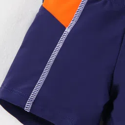 Mark & Mia Half Sleeves Two Piece Swimsuit with Logo Print - Navy Blue image 3