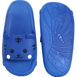 Yellow Bee Kitty Pattern Casual Flip Flops - Blue image 5