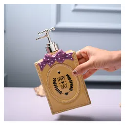 Voncasa Ceramic Matte Yellow color Soap Dispenser (750 ml) image 4