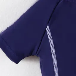 Mark & Mia Half Sleeves Two Piece Swimsuit with Logo Print - Navy Blue image 4