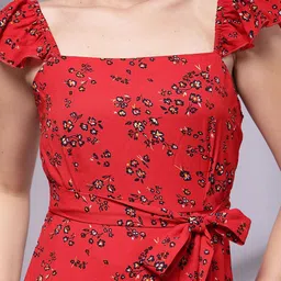 KASSUALLY Floral Print Layered Fit & Flare Midi Dress image 4