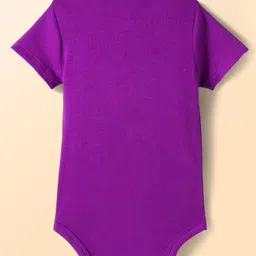 Babyhug Disney Interlock Knit Half Sleeves Onesies with Minnie Mouse & Family Graphics Pack of 3 - White Purple & Pink image 5