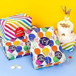 AccuPrints Gift Wrapping Paper Pack Of 12 Wrapping Gift And Birthday Wrapping - Multicolor image 3