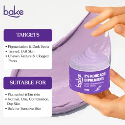 Bake 2% Kojic Acid Clay Mask with 3% Niacinamide for Pigmentation, Tan, Dark Spots, Bright Skin image 4