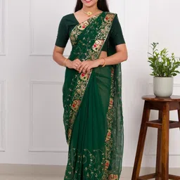 KCPC BANDHANI Green Pure Georgette Sarees-image-83