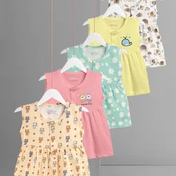 HELLCAT Girls Pack Of 5 Printed Cotton Fit & Flare Dress-picture-30