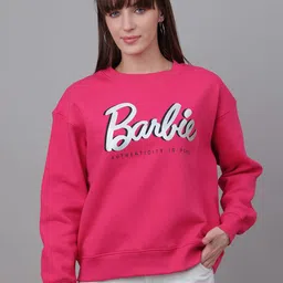 Free Authority Women Typography Barbie Printed Pure Cotton Pullover Sweatshirts-picture-41