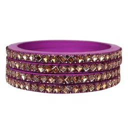 TAJ BRIDAL STORE Set Of 4 Kundan Studded Bangles image 3