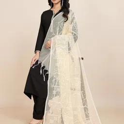 House of Pataudi Embroidered Dupatta-image-59