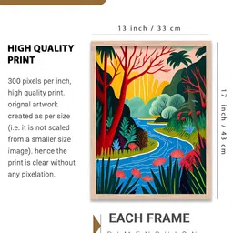 Kotart Brown & Red 2 Pieces Floral And Botanical Printed Portrait Wooden Wall Arts image 5