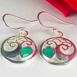 Zhupuk Silver-Plated Brass Crystals Drop Earrings-picture-29