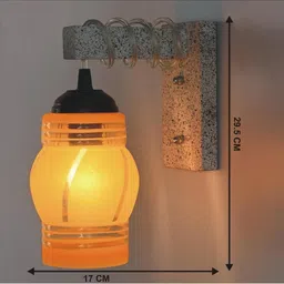 1ST TIME Yellow Colourblocked Wood Contemporary Rectangle Shaped Wall Lamp image 2