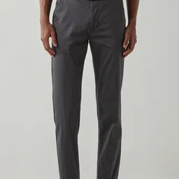 Reid & Taylor Men Tailored Mid-Rise Regular Fit Flat-Front Cotton Formal Trousers image 3