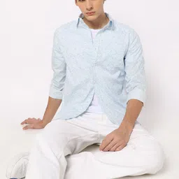 GAP Floral Printed Spread Collar Shirt with Striped Detail-picture-34