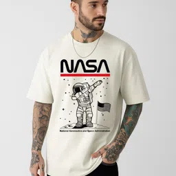 Be Crazy Men Graphic Printed Round Neck Cotton Oversized T-shirt-image-19