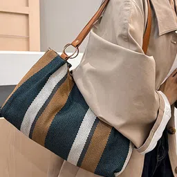 StyleCast Striped PU Bucket Shoulder Bag image 3