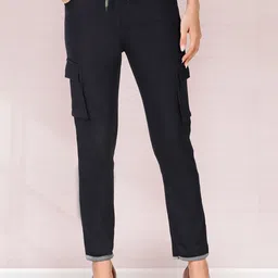 COUTUME COLLECTIONS Women Jogger Mid-Rise No Fade Dark Shade Stretchable Jeans-image-90