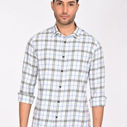 Indian Terrain Men Classic Slim Fit Opaque Checked Casual Shirt-picture-16