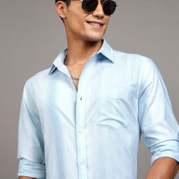 LOCOMOTIVE Men Cutaway Collar Ombre Solid Casual Shirt-picture-38