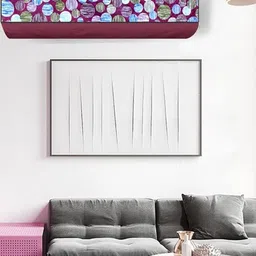 The Furnishing Tree Maroon Printed Air Conditioner Cover image 2