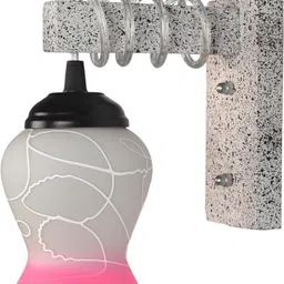 1ST TIME Pink & White Printed Wood Contemporary Abstract Shaped Shaped Wall Lamp-picture-32