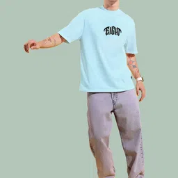 AUSK Typography Printed Round Neck Cotton Oversized T-shirt image 2