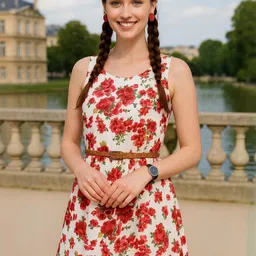 DressBerry Floral Print Georgette Fit & Flare Dress-picture-35