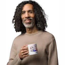 Mr UVD White & Beige Graphic Printed Ceramic Mug 350 ml image 5