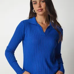 Happiness istanbul Women Ribbed Pullover-image-33