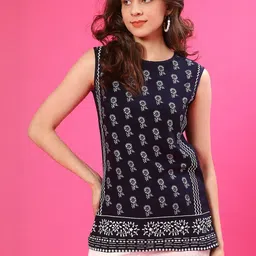 V-Mart Women Floral Printed Round Neck Kurti-image-83