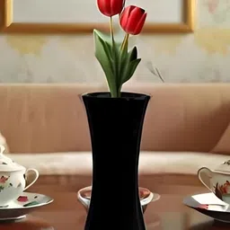 LASAKI Vanya Black Textured Ceramic Flower Vase-image-23