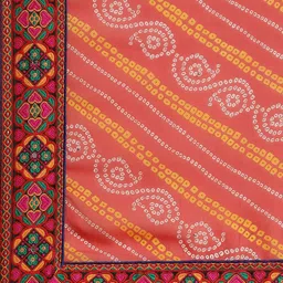 DIVASTRI Floral Kutchi Embroidery Poly Georgette Bandhani Saree image 2