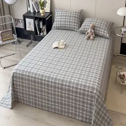 JC HOME Grey & White Geometric Printed Cotton 220 TC King Bedsheet Set- 2.0 m x 2.30 m image 3