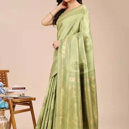 HERE&NOW Ethnic Motifs Zari Silk Blend Handloom Saree image 4
