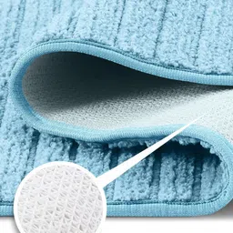 OBSESSIONS Blue Anti-Skid Super-Soft Rectangular Ultra-Absorbent 2000-GSM Bath Rug image 5