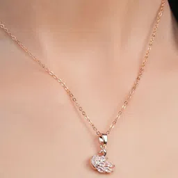 STYOLLO Rose Gold-Plated American Diamond Studded Minimal Chain image 5