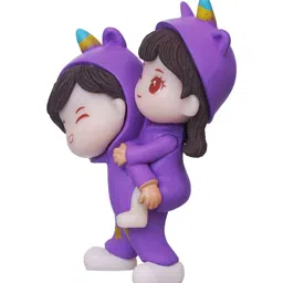 ecraftindia Cute Couple Multicolour Polyresin Showpieces image 4