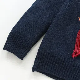 Yellow Apple Full Sleeves Pullover Sweater Rocket Design - Blue image 3