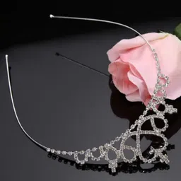 Medbuddy Women Silver-Toned Embellished Tiara-image-75