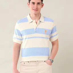 U.S. Polo Assn. Men Striped Polo Collar Cotton Slim Fit T-shirt-picture-55