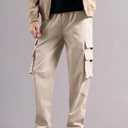 PAUL STREET Men Relaxed Easy Wash Cargos Trousers-picture-32