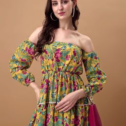 DressBerry Floral Bell Sleeve Empire Maxi Dress-picture-34