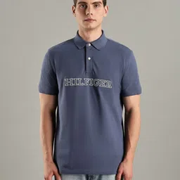 Tommy Hilfiger Brand Logo Printed Polo Collar Short Sleeves Cotton Casual T-Shirt-picture-37