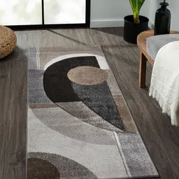 OBSESSIONS Brown & Cream Geometric Printed FloorRunners-picture-13
