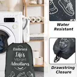 Aura Grey 6 Pieces Printed Foldable Water Resistant Multi-Utility Laundry Bags image 4