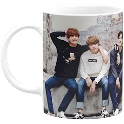 Mr UVD White & Grey Graphic Printed Ceramic Matte Mug 350 ml image 3