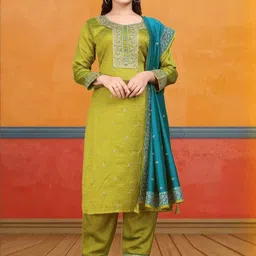 Shree Varahi Export Ethnic Motifs Embroidered Regular Kurta With Salwar & Dupatta-picture-13